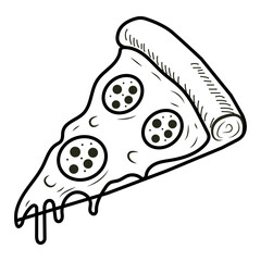 Pizza slice outline icon
