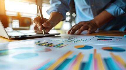 Fototapeta premium Write about the journey of a marketing strategist crafting a comprehensive demographic profile for a niche market, leveraging data analytics to identify key consumer segments and tailor marketing camp