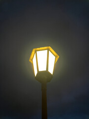 Lantern in the night with a warm light