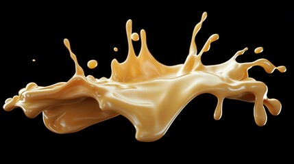 Creamy liquid splash on black background