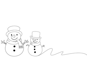 Line art snowman chrstmas
