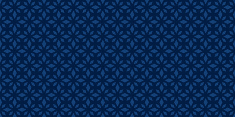 Simple minimal diamond seamless pattern. Subtle dark blue geometric rhombus texture, floral lattice, grid. Luxury modern background. Minimalist vector ornament, repeat tiles. Abstract geo design