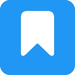 Bookmark white color icon designed on blue background.