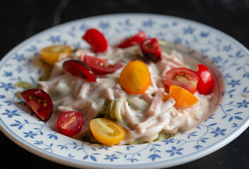 salad with tomatoes and cheese