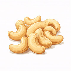 cashew nuts pile cartoon illustration  isolated on white background