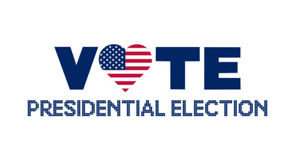 Obraz premium Vote Presidential Election with Heart-Shaped USA Flag