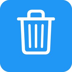 Flat icon designed for the symbol of delete on blue background.
