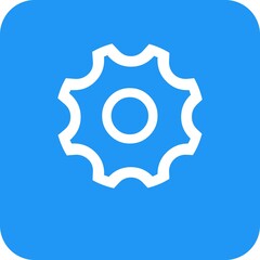 sun icon on blue internet button, settings,gear,