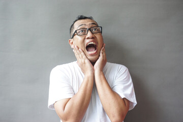 Astonished Man, Shocked Expression, Amazement, Surprise, Wow Moment