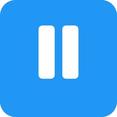 Icon designed represents the pause symbol on blue background.