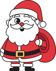 Happy Santa Claus cartoon character illustration
