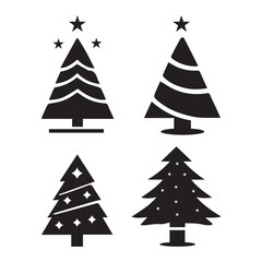 Obraz premium Black Christmas Tree Silhouette Design