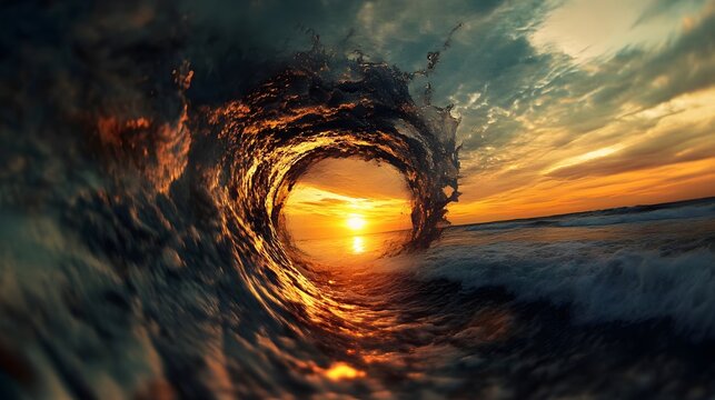 Creative sunset image .sunset through a different perspective.  view of beautiful nature at sunset
A image for a unique and creative travel.