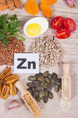 Healthy food as source natural zinc, fiber and other vitamins or minerals