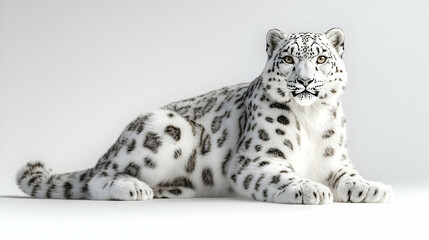 Naklejka premium White Snow Leopard 3D Illustration