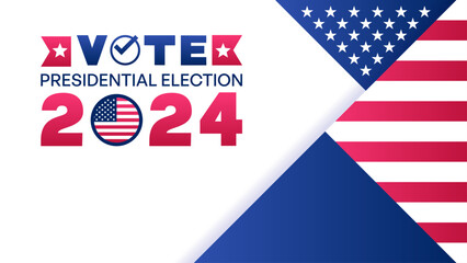 Vote Presidential Election 2024 with Check Mark and US Flag Icon