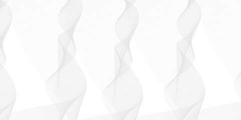 Dynamic sound wave isolated on white background. Abstract flowing wave lines. Design element for technology, science, modern concept.