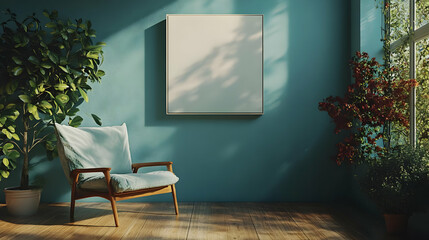 Modern Minimalist Living Room Interior Design 3D Illustration