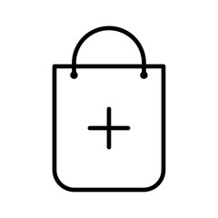 Fototapeta premium A shopping cart with a plus sign icon symbolizing adding items to a cart or online purchases.