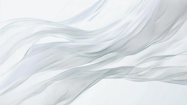 A flowing composition of translucent white fabric creating a sense of lightness and movement.