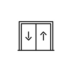 An elevator button icon, representing vertical movement or transport, often seen in building or facility designs.