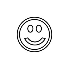 Fototapeta premium A simple smiley emoji icon, representing expressions, emotions, or reactions, commonly used in social media or communication apps.