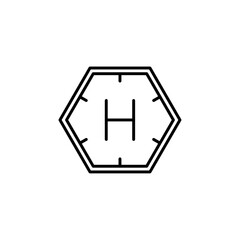 Simple helipad icon representing a landing site for helicopters.