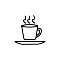 Icon of a steaming cup of hot tea, representing beverages or relaxation.