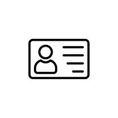 A simple ID card icon symbolizing identification or access cards.