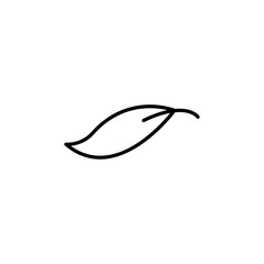Fototapeta premium A minimalistic leaf icon symbolizing nature, ecology, or organic products, often used in environmental or botanical contexts.