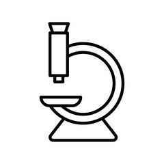 An icon of a microscope, representing science, biology, or research, commonly used in educational or laboratory-related visuals.