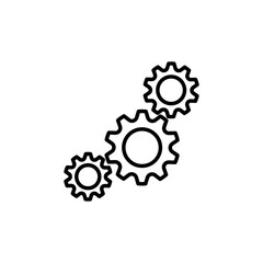 A gear mechanism icon symbolizing engineering, machinery, or technical operations, often used in industry or tech visuals.