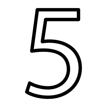 recommend clip art: Simple outline icon of the number five, representing counting or rankings.