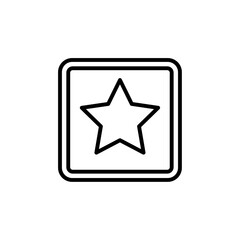 Simple outline of a star, representing reviews, ratings, or quality.