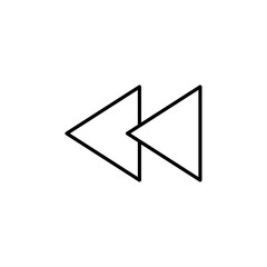 Another outline of a rewind button, symbolizing the reverse action.