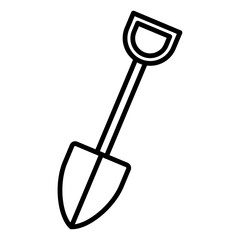 Simple outline of a shovel, symbolizing digging or construction.