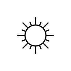 Outline of a sun, representing brightness or daylight.