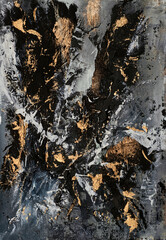 Expressive modern painting featuring vibrant brushwork, layered texture. Acrylic and oil mix to form a stunning abstract composition, ideal for adding artistic energy to interiors or digital projects.