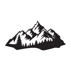 Fototapeta premium mountain logo vector with simple elegant black and white colors