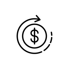 Obraz premium An icon showing a clock with a dollar sign, symbolizing the concept that time equals money.