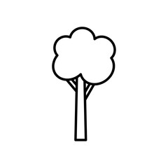 Outline icon of a tree symbolizing nature and growth.