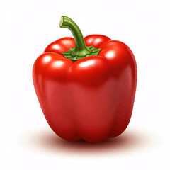 red bell pepper isolated on white background