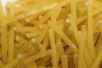 yellow thin vermicelli close up , Italian , texture.