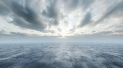 Obraz premium Cloudy Sky Above a Wet Floor Background Image