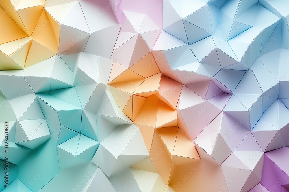Poster abstract geometric pattern with colorful triangles and creases