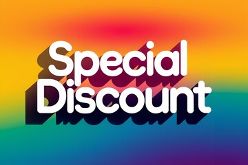 A colorful background with the words "Special Discount" in white. The background is a rainbow, which gives the image a fun and cheerful mood