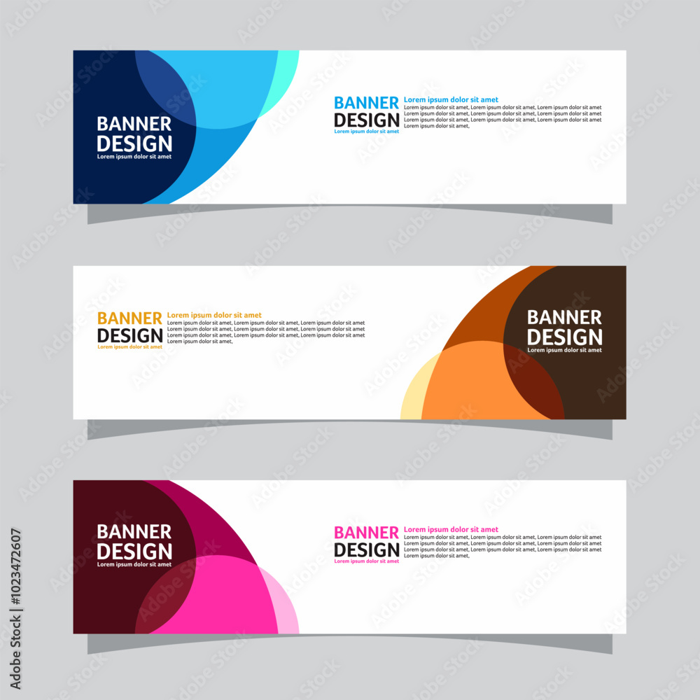 Canvas Prints vector set of landscape banner background design concept. colorful background business layout templa