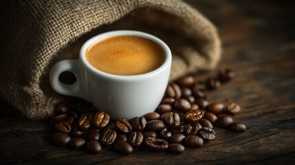 The Coffee Cup with Beans