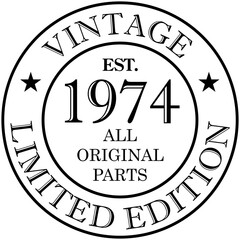 50th Birthday Svg Png, 50th Svg, All Original Parts SVG, 50 And Fabulous Svg, Vintage 1974 Svg
