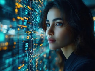business connections visualized in a vibrant network, with diverse professionals engaging in dynamic discussions, against a modern office backdrop filled with digital interfaces